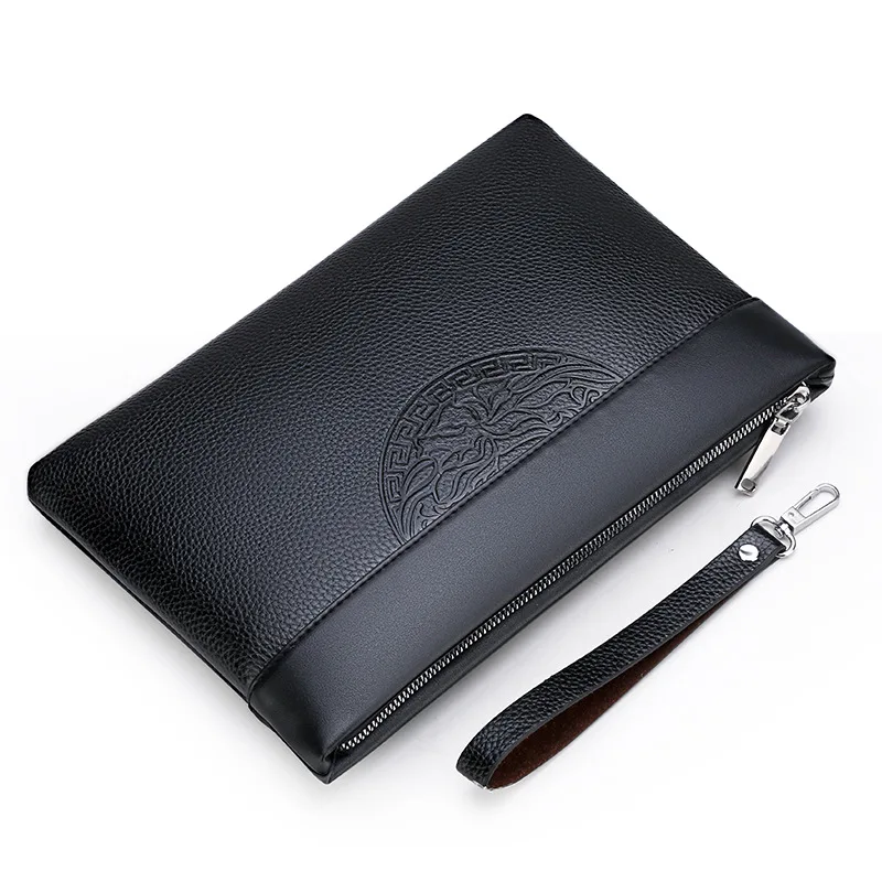 New Men\'s Clutch Bag Wallet Soft Leather Black Brown Large Capacity  Man Clutch Wallet Long Designer Business Man Clutch Purs