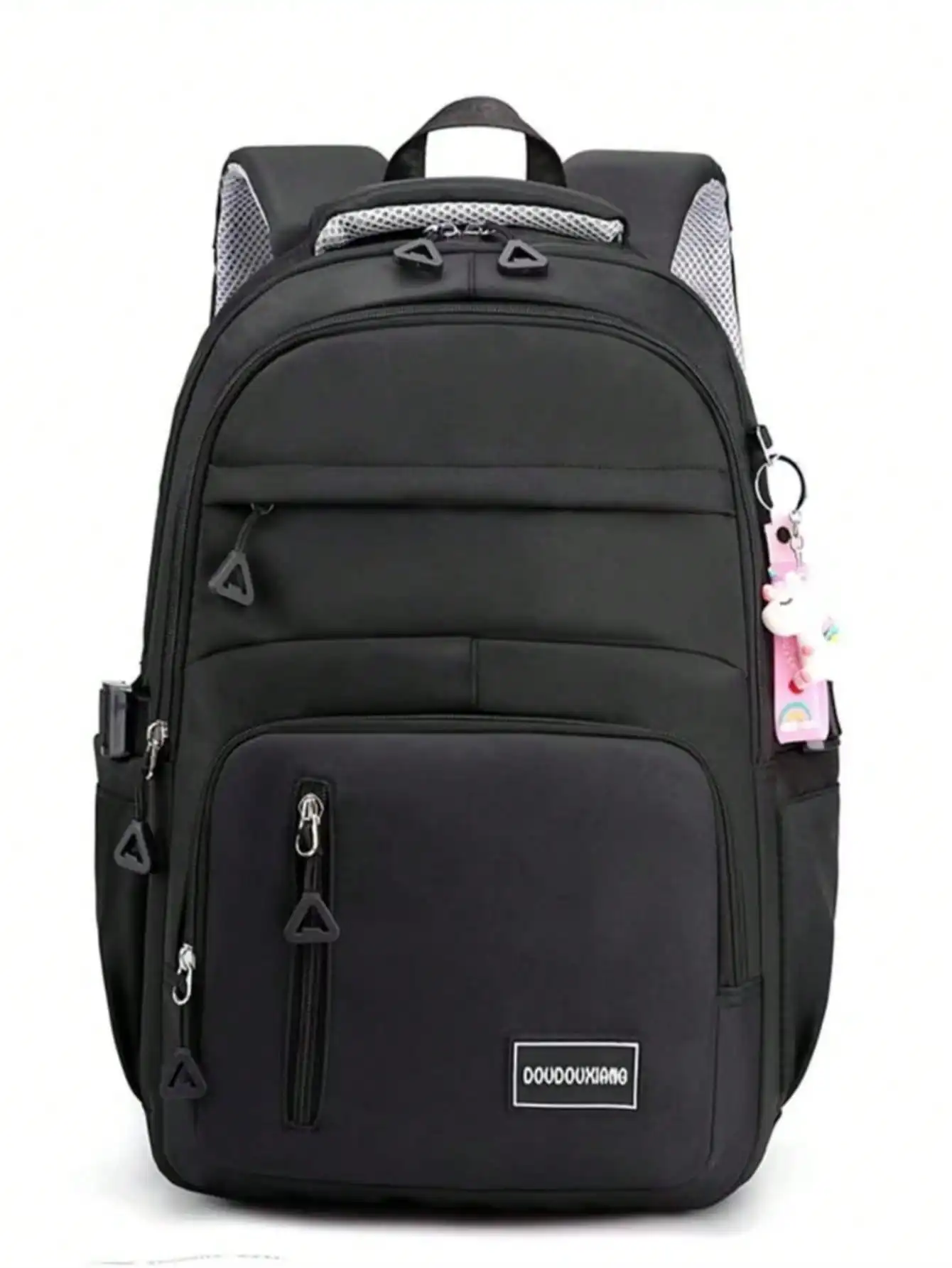 

Fashionable Lightweight Nylon Women's Backpack, Multi-Pockets Large Capacity Student Laptop Backpack With Hanging Accessory, School Backpack