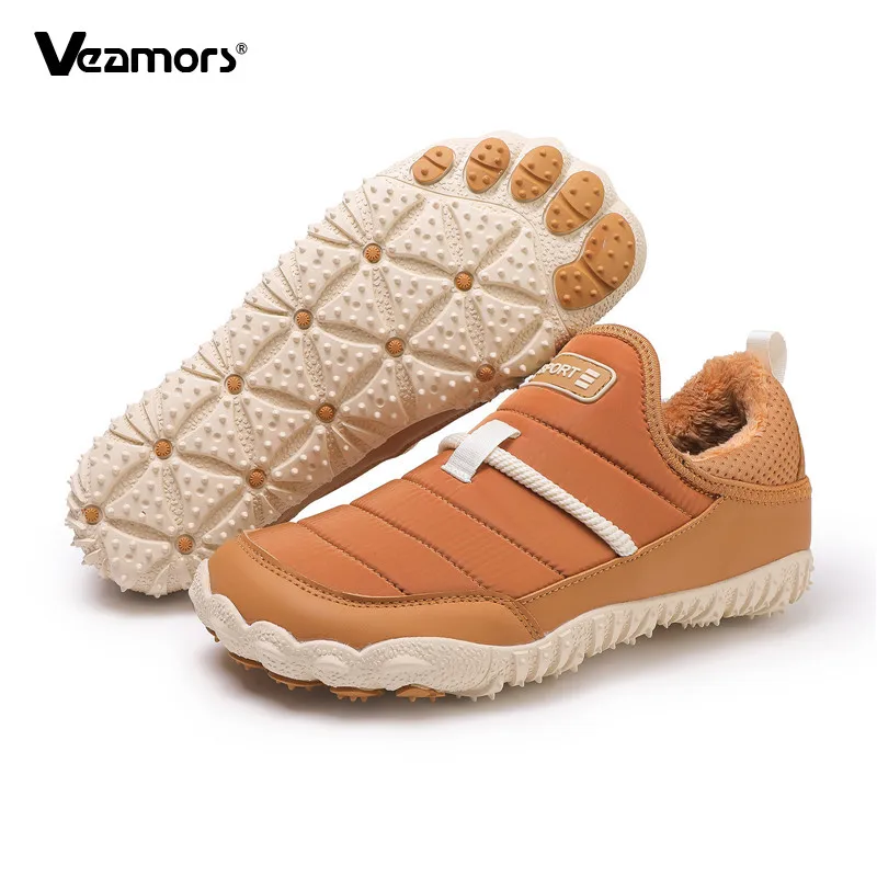 

Плюшевая теплая походная обувь, мужская и женская зимняя хлопковая обувь, нескользящие зимние ботинки, эластичная уличная повседневная спортивная обувь для треккинга и кемпинга