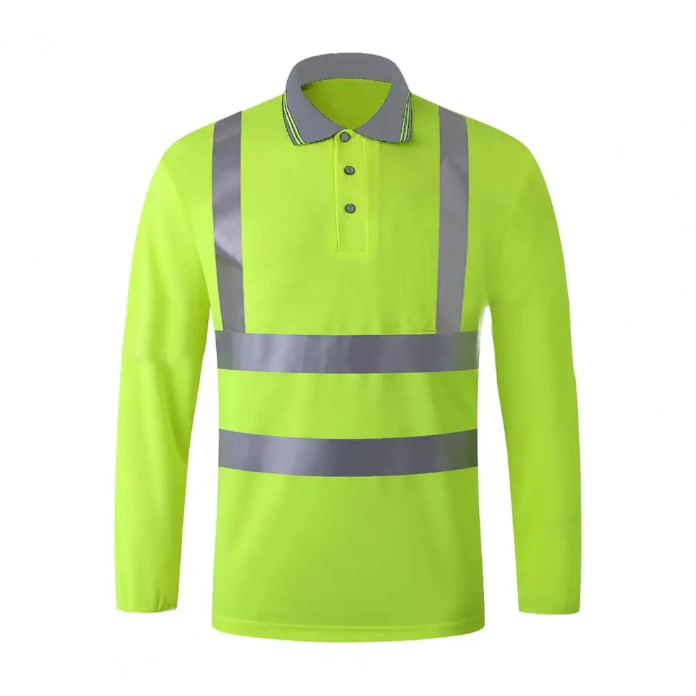 Men T-shirt Round Neck Reflective Top High Visibility Reflective Safety with 360 Degree Zones for Night Shift Workers