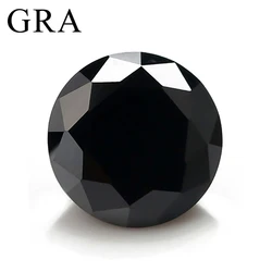 Group moissanite noire ronde pour bijoux fins, 0,1 ct à 20ct, excellent VVl's Cut Lab, adt Gems Pass Diamond Tester, Executive Jewelry