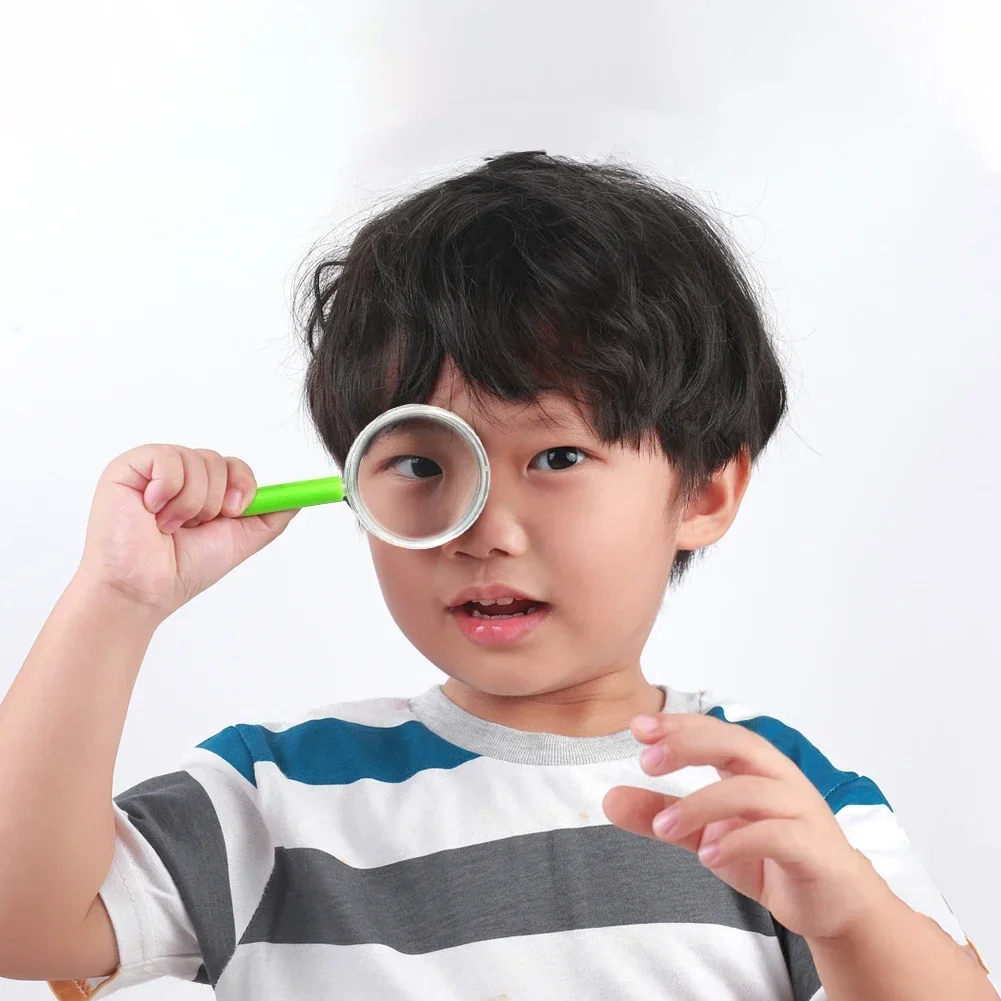 15pcs Optical Detective Toy For Children Clear Experiment Magnifying Glass Home