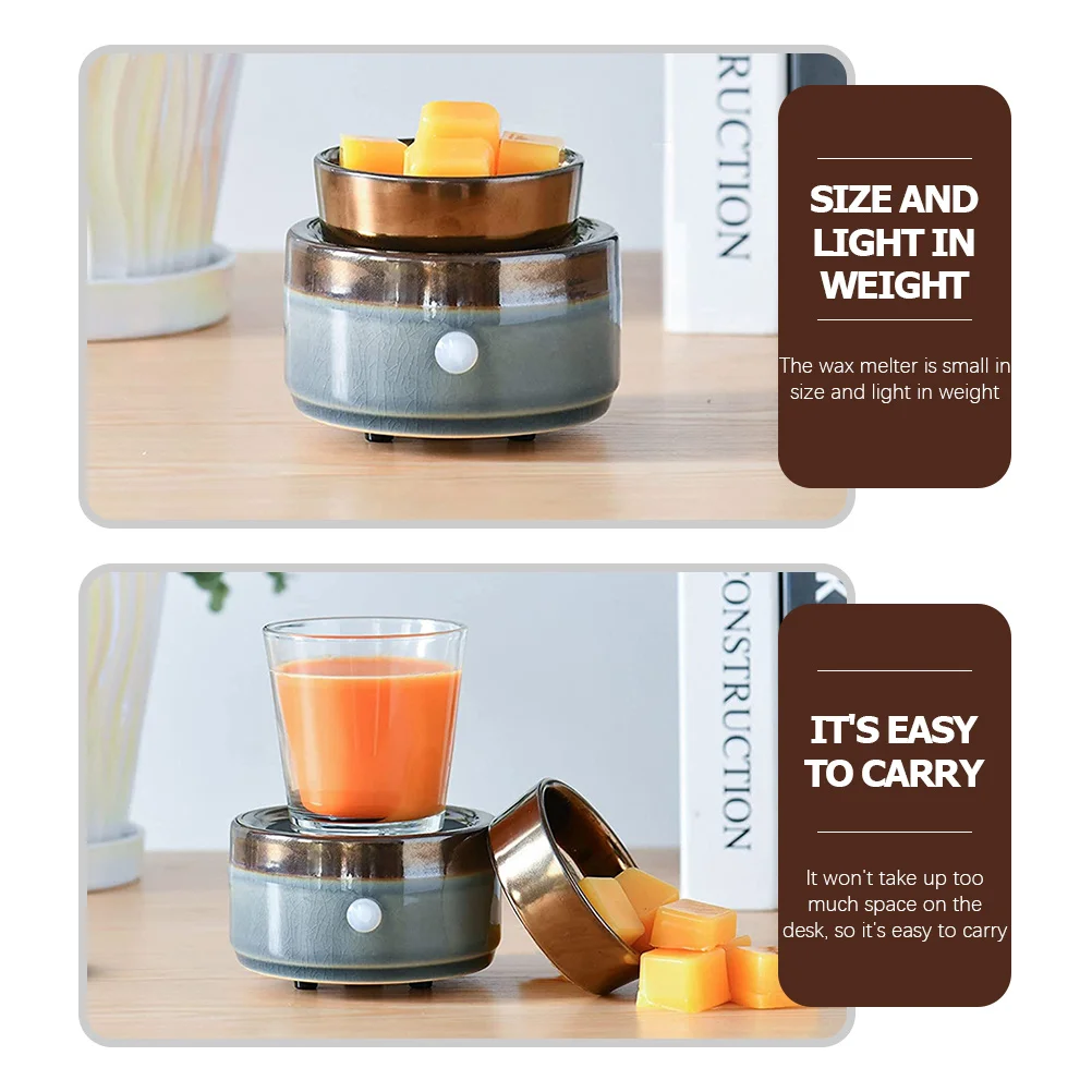 

Ceramic Mini Wax Burner Scented Wax Heater Small Desktop Fragrant Melt Warmer for Home Living Room Desktop Incense Burner