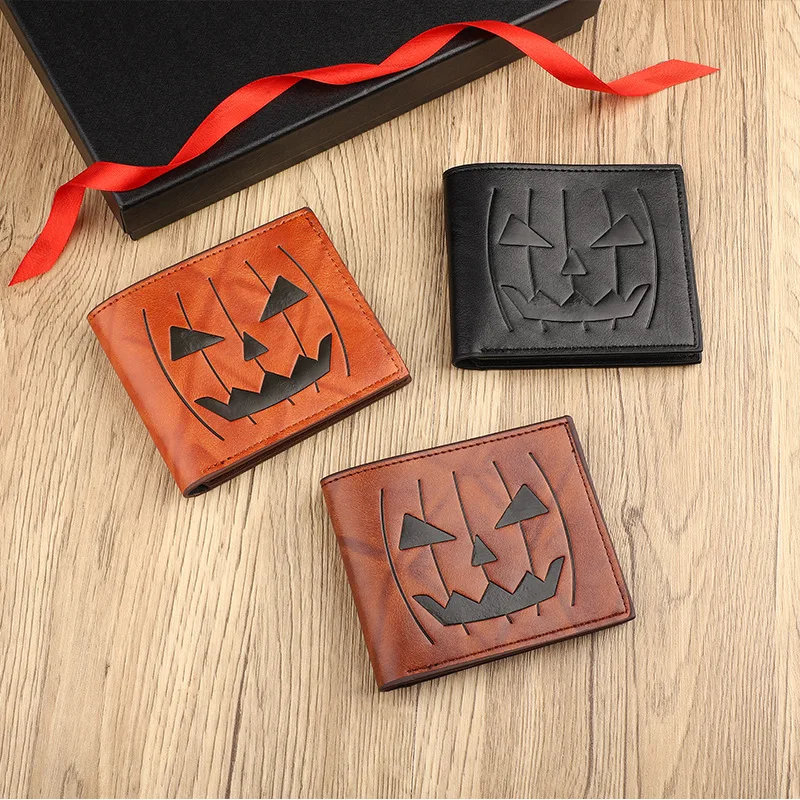 الرجال عارضة المحفظة هالوين الرجعية الجمجمة الرجال قصيرة المال كليب المحمولة أزياء الرجال المحمولة محفظة نسائية للعملات المعدنية حاملي البطاقات الذكور C267 #3