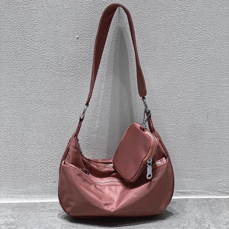 

Urban Commute Sling Tote - Women's Nylon Semi-Circle Underarm Bag, Multi-Compartment Organizer with Convertible Strap