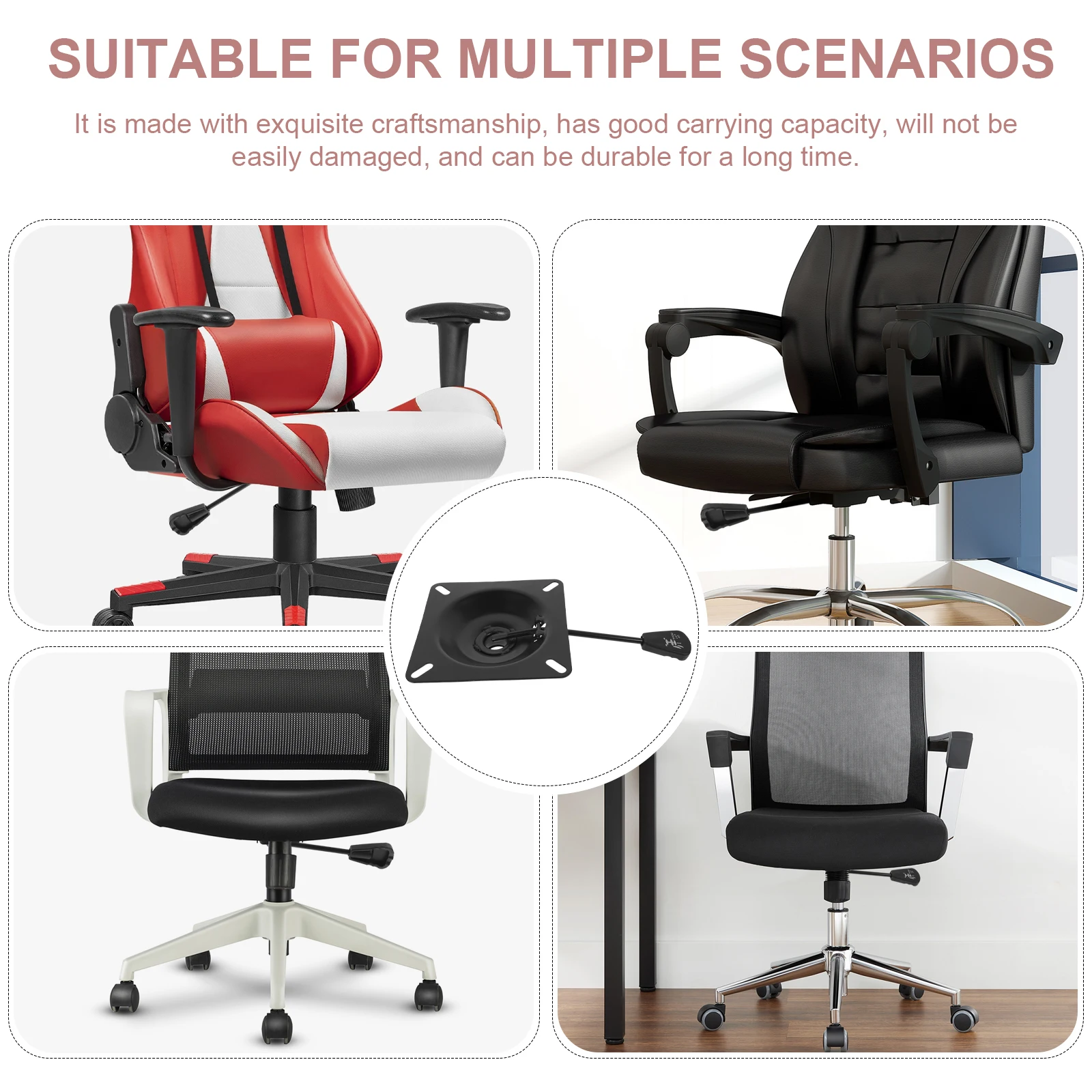 

Lifting Swivel Chair Chassis Base Plate Office Replacement Parts Iron Tilt Control Mechanism Strong Load Bearing Easy