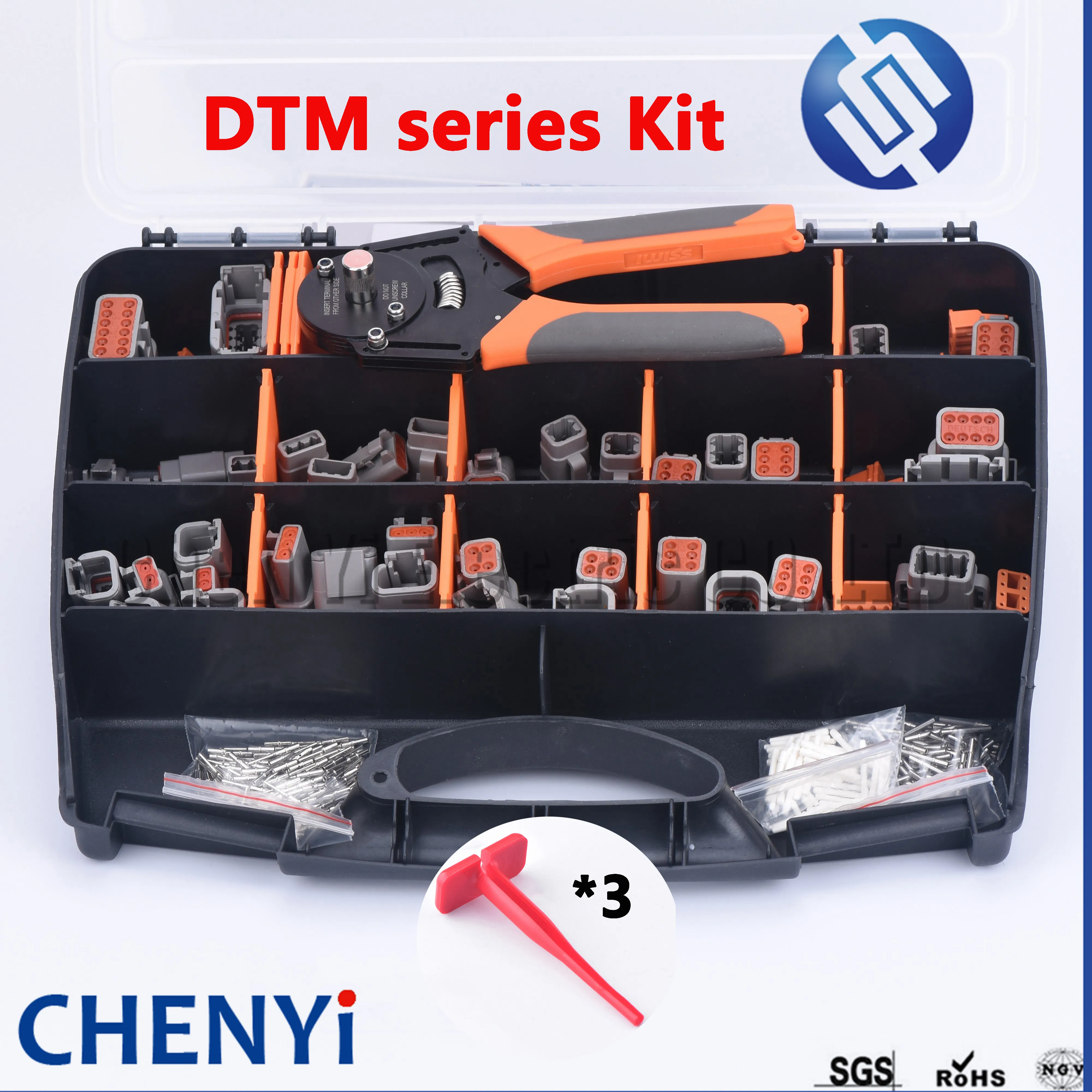 324 pcs Deutsch DTM  Waterproof Connector Kit Repair tool box DTM06-2/3/4/6/8/12S DTM04-2/3/4/6/8/12P with terminal and pliers