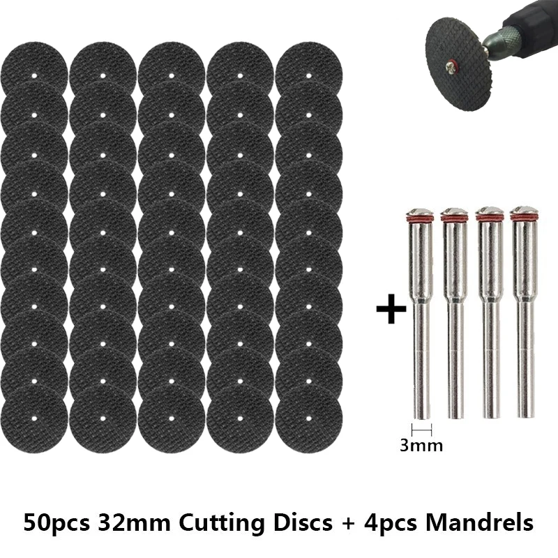 5-100pcs Abrasive Cutting Disc 32mm With Mandrels Grinding Wheels For Dremel Accesories Metal Cutting Rotary Tool Saw Blade