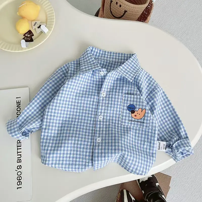 

IENENS Child Shirt Clothes Baby Spring Shirts Toddler Infant Boy Long Sleeve Tees Tops 1 2 3 4 Years Kids Cotton Thin Shirt