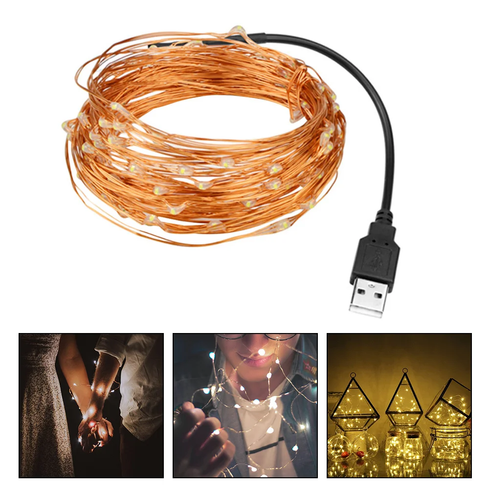 

100Leds 10M LED Stars String Lights USB Powered Copper Wire Fairy Lights for Bedroom Living Room Office Decor Party Fairy Light