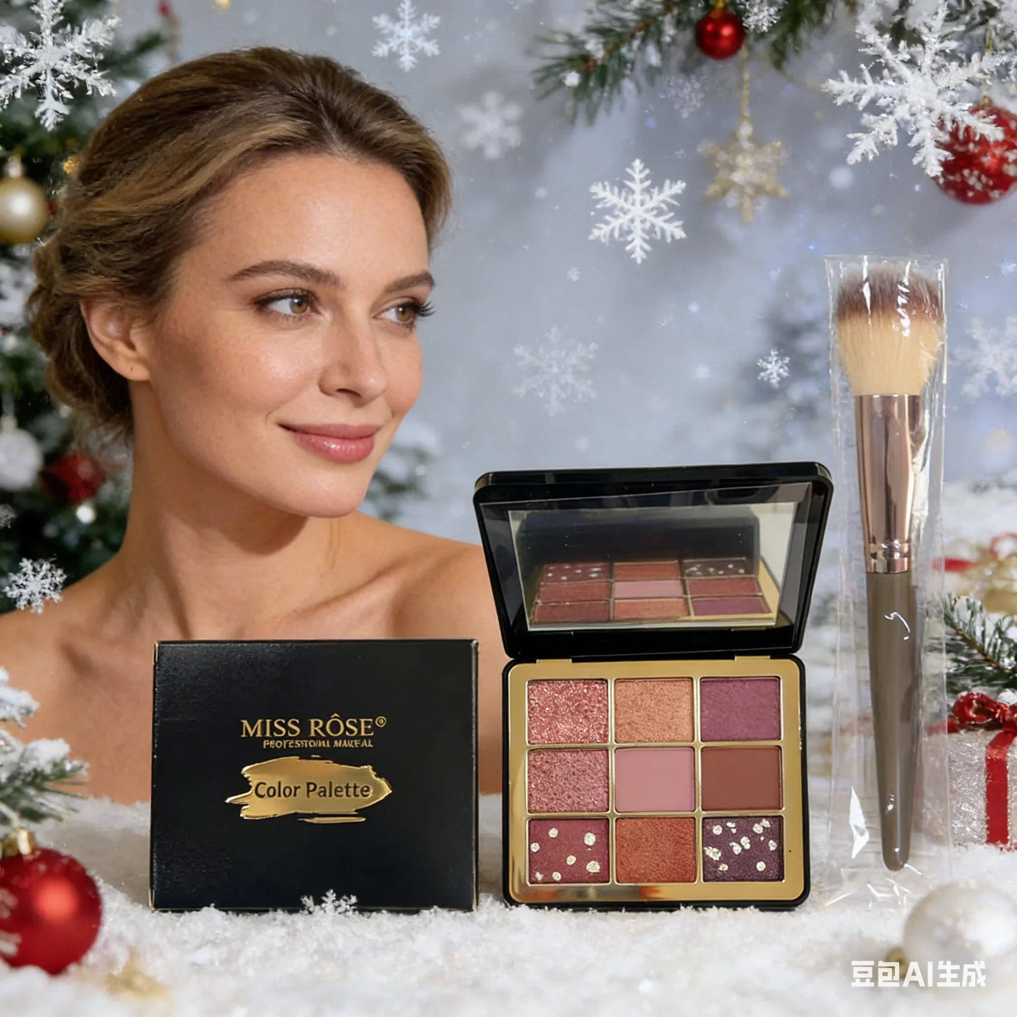 ملكة جمال روز متعددة الوظائف لوحة ماكياج ملونة ماتي المصطبغة طويلة الأمد Blendable عينيه أحمر الخدود كونتور هيغليغتر عدة