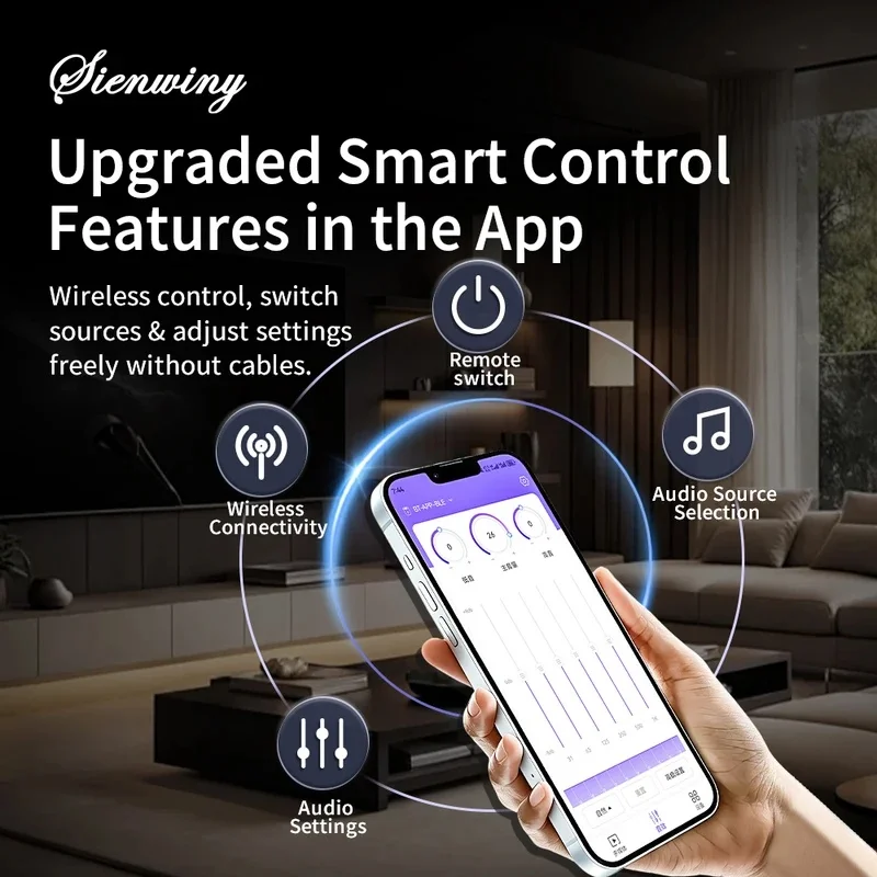 MT21 TPA3116 Bluetooth 5.1 Audio Amplifier Board 2.1 Channel 50Wx2+100W Subwoofer APP Control HiFi Stereo Power Amp