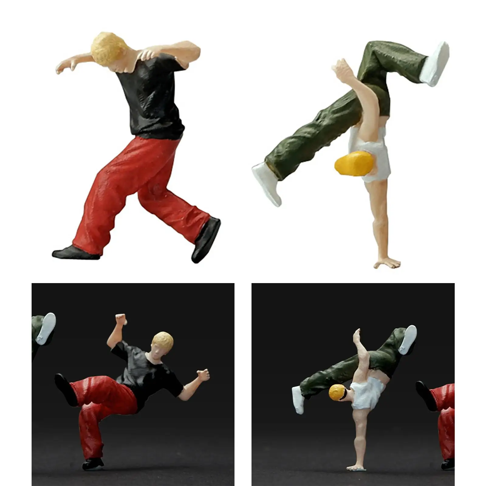 1/64 Scale Figure Street Dancer Model Tiny People for Sand Table Building Accessories Architecture Model Diorama Fairy Garden