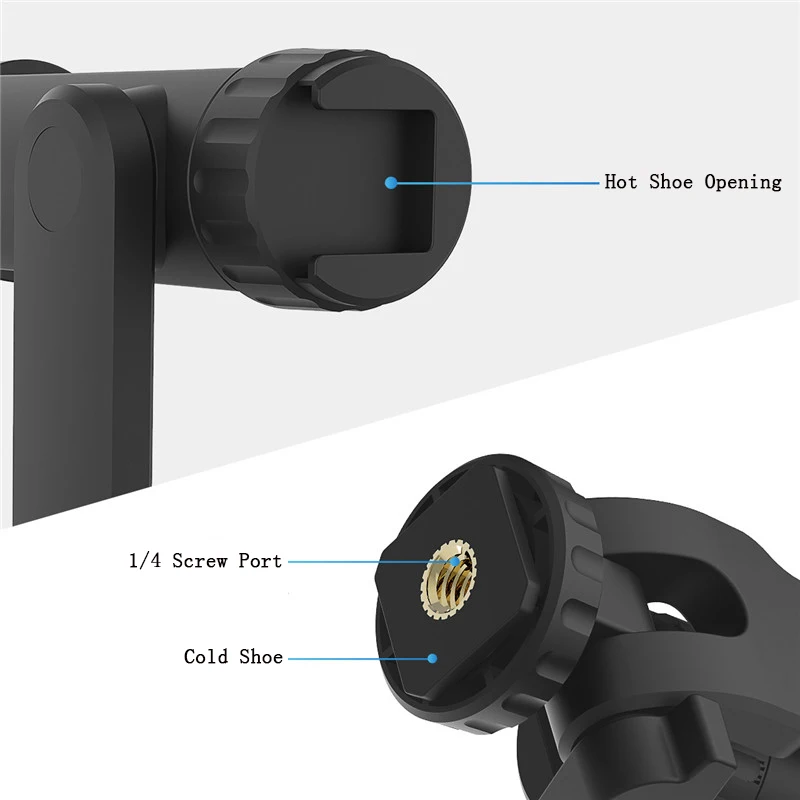 Cell Phone Holder Vlog Tripod Mount Adapter With Cold Shoe Mount 1/4 Screw Holes for Smartphone Vlogging Video LED Light Mic