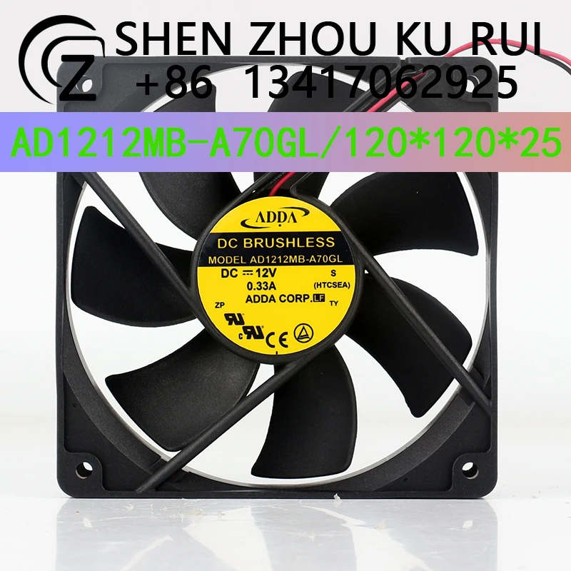 

ADDA двухпроводной 12 В 0,33 А 12025 120X120X25 мм 12 см шариковый инверторный источник питания AD1212MB-A70GL охлаждающий вентилятор