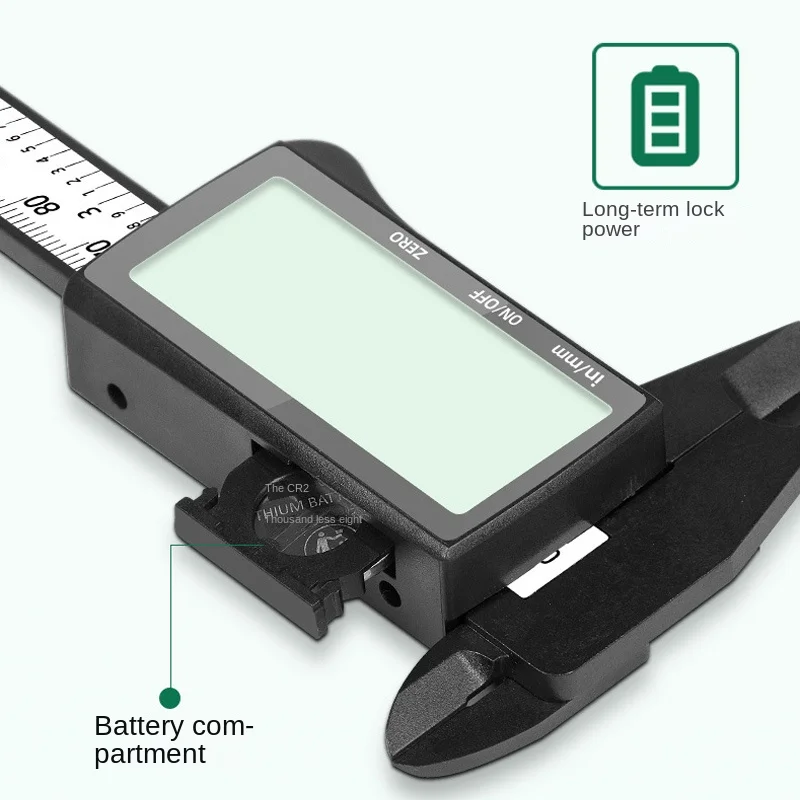 Electronic Caliper - Portable Digital Vernier Caliper Home DIY Plastic Measuring Tool for Outer/Inner Diameter Depth Measurement