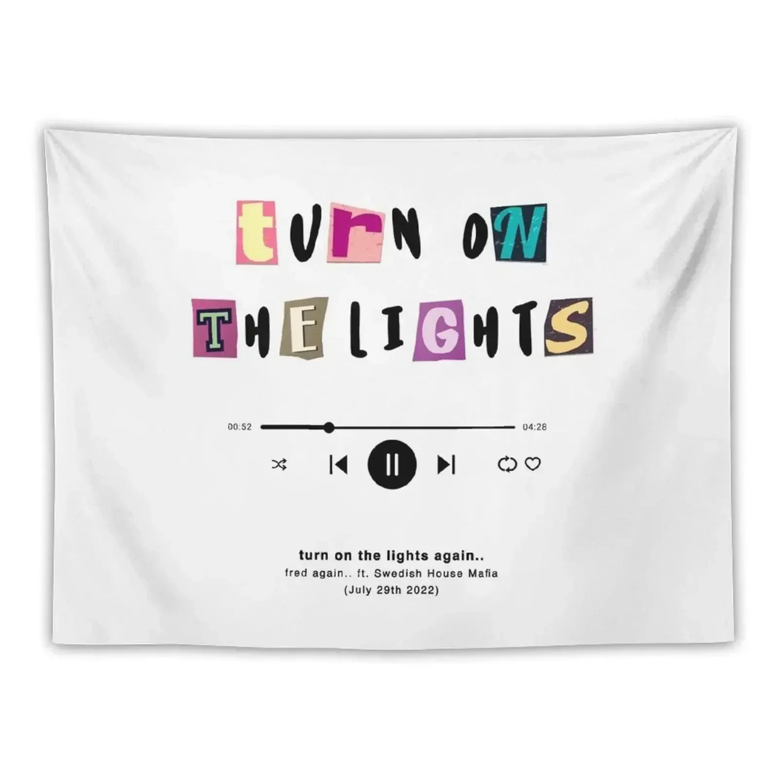 

fred again.. turn on the lights music player Tapestry Decoration For Home Home Decor Aesthetic Tapestry