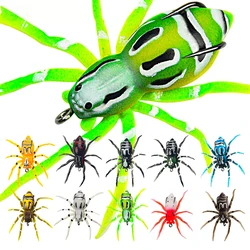 Floating Fishing Lures Artificial Spider Soft Bait Mini Bionic Topwater Fishing Lure with Barbed Hook for Bass Pike Trout Tackle