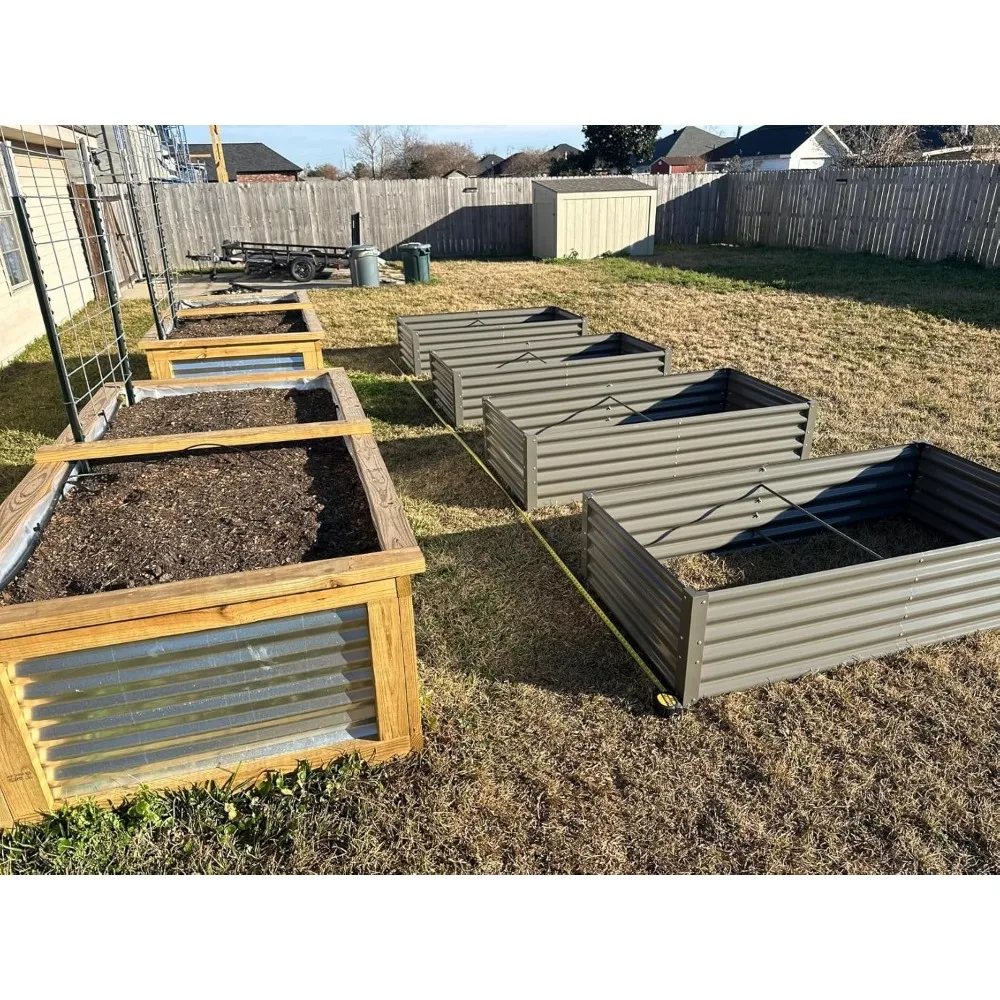 6x3x1.5 ft Galvanized Raised Garden Bed, Metal Planter Box for Vegetables Flowers Herb, Anti-Rust Easy Setup Quartz Grey