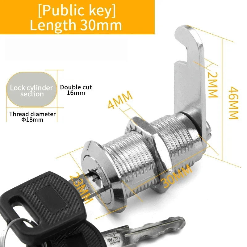 5/20/100Sets Veiligheidsslot Metalen Cilinder Kast Locker Cam Lock Met Sleutels Beveiliging Mailbox Lock lade 16 MM/20 MM/25 MM/30 MM