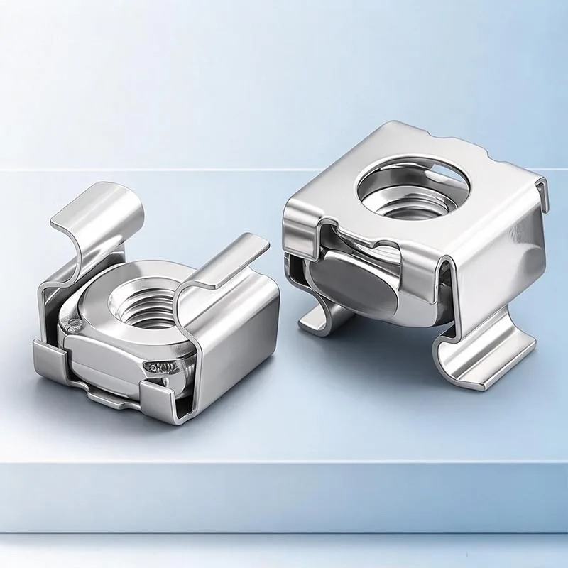 1-5pcs M4 M5 M6 M8 M10 M12 A2-70 304 Stainless Steel Square Clip Floating Cassette Cage Nut Server Cabinet Shelf Rack Mount