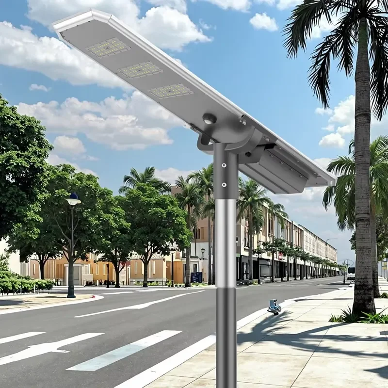 for All One 30W-160W Outdoor Solar Street Light Brightest with Wide Angle Motion Sensor and Remote Control Power Supply by