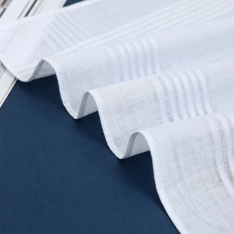 6 Pack of unisex pure cotton white handkerchiefs with satin edges in solid colors，Wedding gifts for newlyweds，Can be used as a s