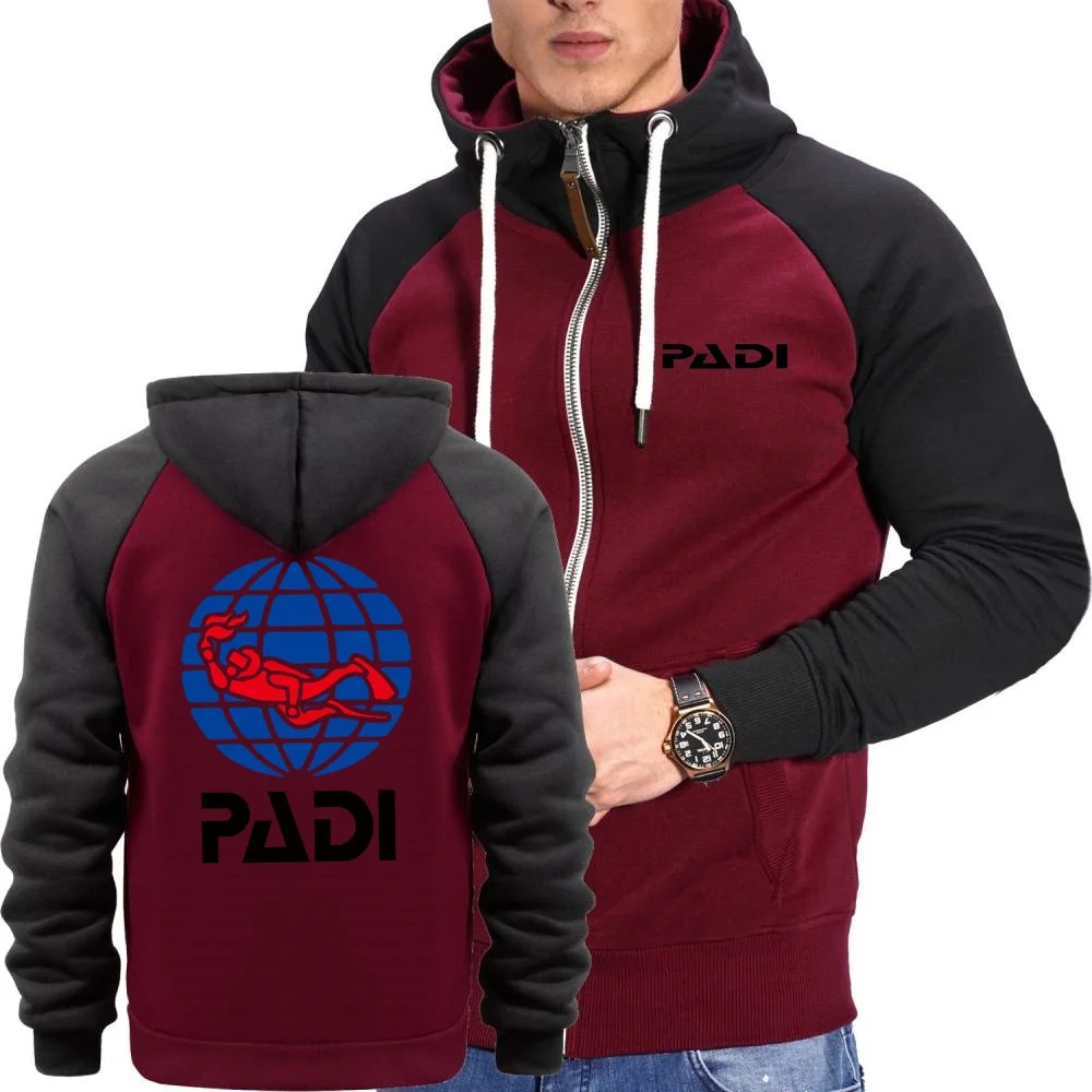 Популярные мужские толстовки с капюшоном, толстовки для подводного плавания, куртка с капюшоном Padi, верхняя одежда, ветрозащитная флисовая спортивная одежда, пальто, уличная одежда больших размеров