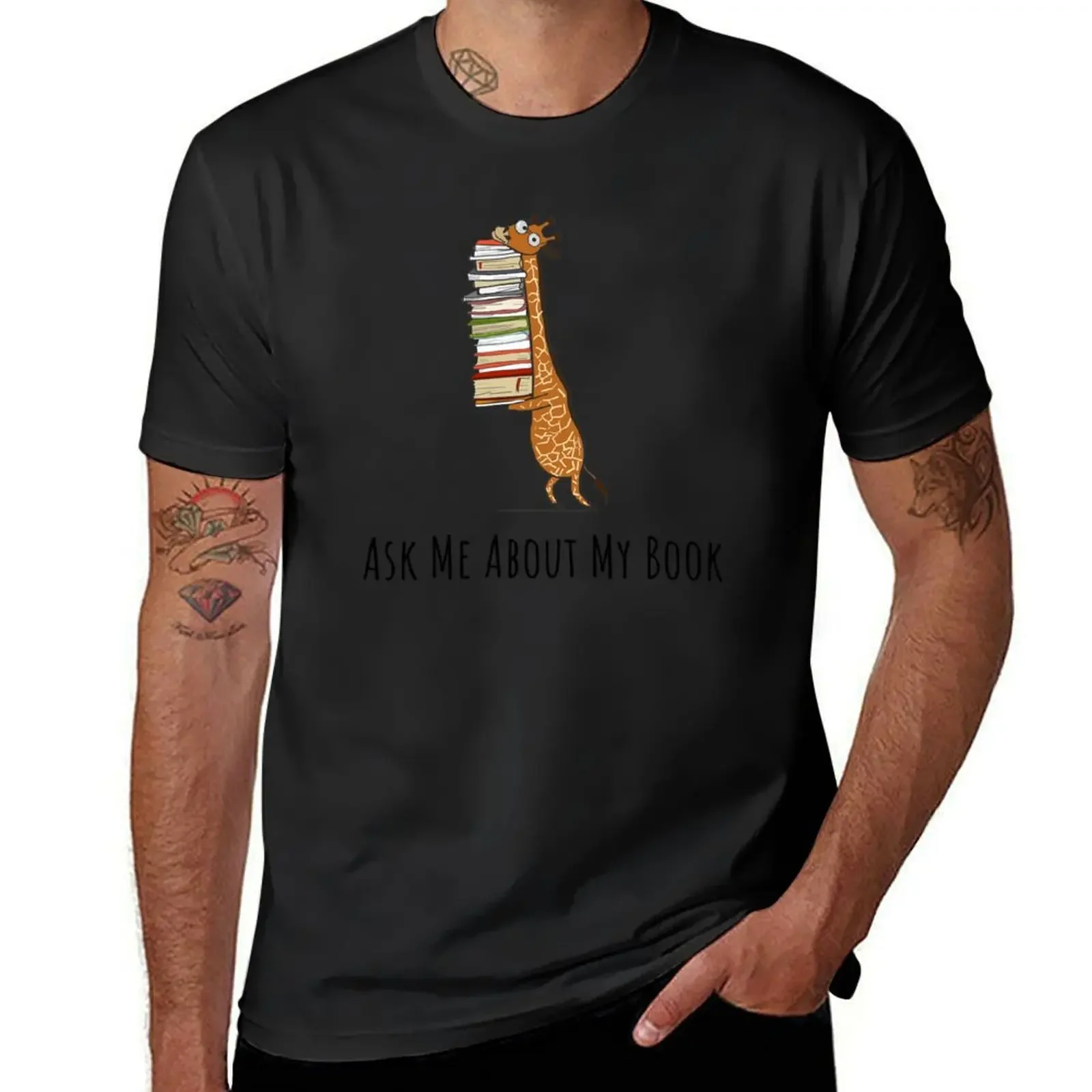 Funny Giraffe Holding a Stack of Books -Ask Me About My Book - Book Lover Gift, Phones Cases And Other Gift T-Shirt