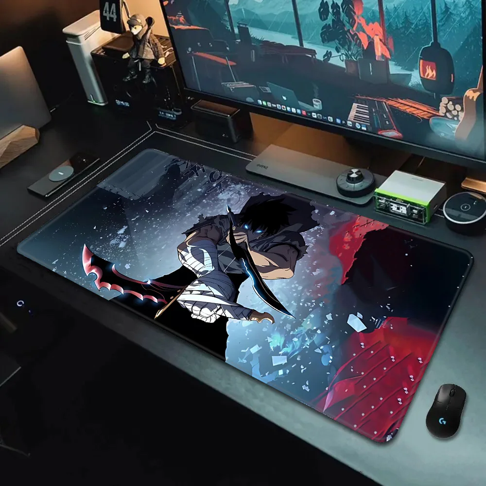 Komiksy Anime Solo Leveling Podkładka pod mysz HD Drukowanie Komputerowi Gracze Blokada krawędzi Antypoślizgowa podkładka pod mysz XXL90x40cm Klawiatura PC Podkładka na biurko