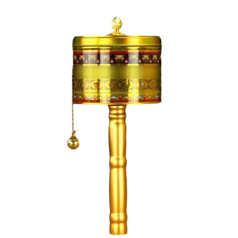 Lucky and Ruyi Hand cranked Eight Auspicious Patterns Smooth and Silent Rotation Alloy Material Desktop Ornament for Home Use