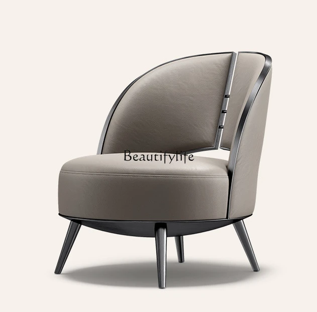 

Italian Genuine Leather Study Chair Living Room Modern Creative Strange Shape Designer Leisure Chair