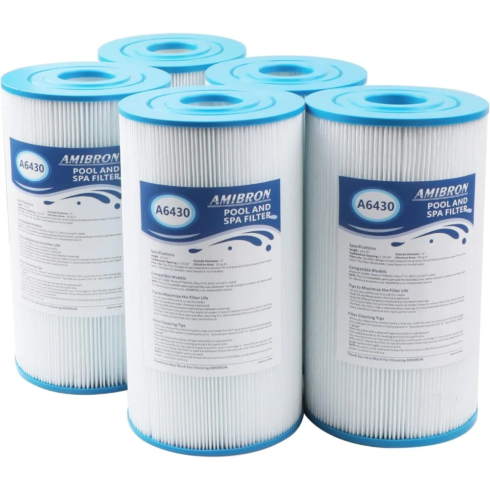 

5 Pack 71825 Spa Filter Replacement - 30 sq.ft. Compatible with Watkins 31489/Unicel C-6430/Pleatco PWK30