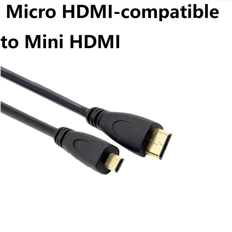 Micro HDMI-Compatible to Mini HDMI-Compatible Cable Micro to Mini Data Connection Cable HD Video Mini HD Conversion Cable
