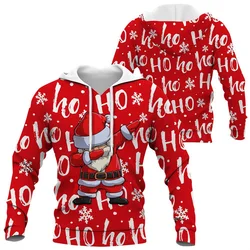 Long Sleeve Christmas Style Men's Fashion Hooded Sweatshirts 3D Printed Street Hip Hop New Year Male HoodiesTops 6XL Plus Size