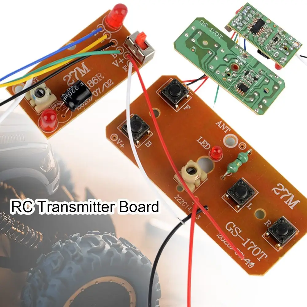2pair Accessories Circuit Board RC Transmitter Board PCB Transmitter 27Mhz Receiver Board 4CH Distance Transmitter Car