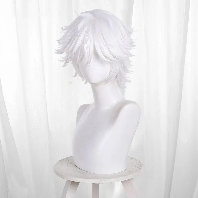 Peluca Corta Blanca Tongari Boushi No Atelier para Fiesta de Halloween, para Mujeres y Hombres, Juego de Roles, Sombrero de Bruja de Anime, Peluca de Cosplay Atelier Qifrey