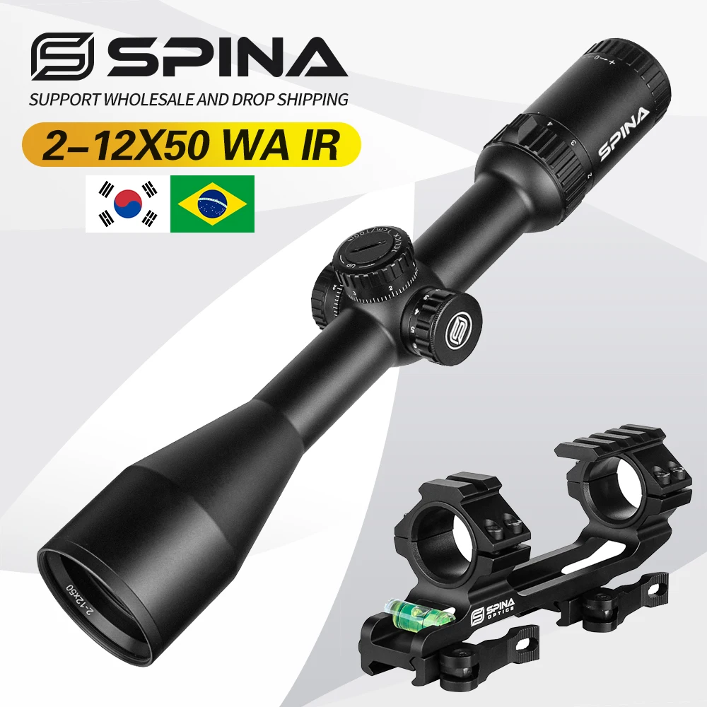 

SPINA Optics HD 2-12x50 WA IR Tactical Riflescope Collimator Sight Spotting Scope for Rifle Hunting Optical Sight For Real Rifle