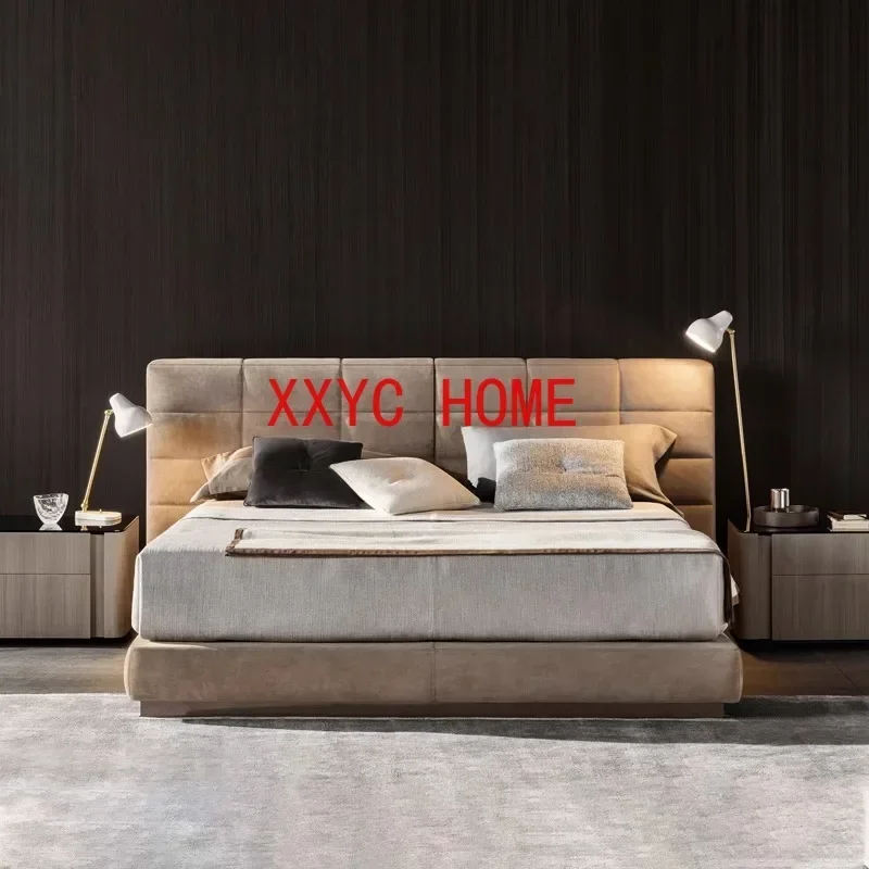 

Italian Minimalist Lawrence Wide-Screen Master Bedroom Large Flat Floor 1.8 Double Marriage Bed