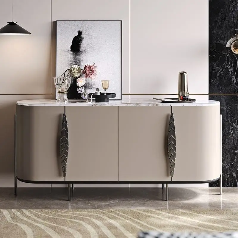 wood dining side cabinet modern simple living room marble tea cabinet dining room partition storage cabinet