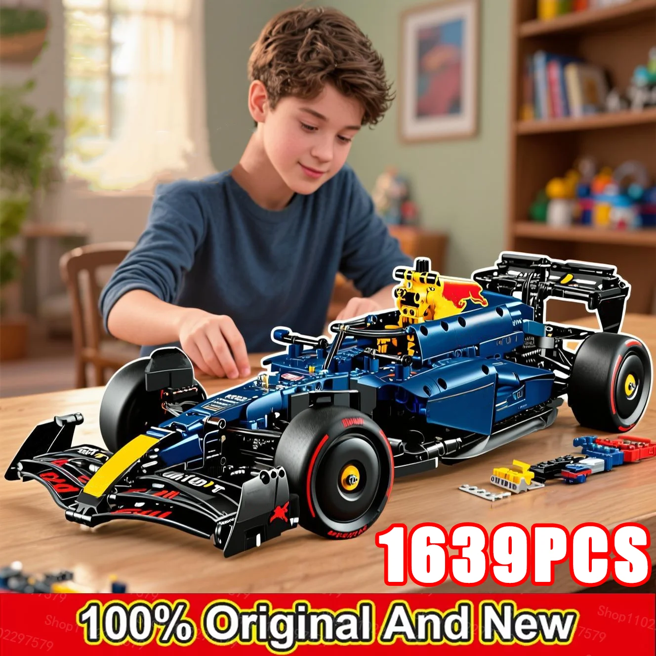 Kit de construction technique RB20 F1 Performance 1639PCS pour modèle réduit de voiture de course 42206 Super Sport Car Jouet de collection à construire, à exposer et à décorer