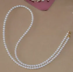 20 inch mini AAAA+5-6mm Japanese Akoya white pearl necklace with 14k gold buckle 20in 22in 24in 26in 28in 30in