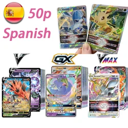 Cartas Pokémon en Español para niños, juego de cartas brillantes de energía en Español, Vstar TAG TEAM GX VMAX V Trainer