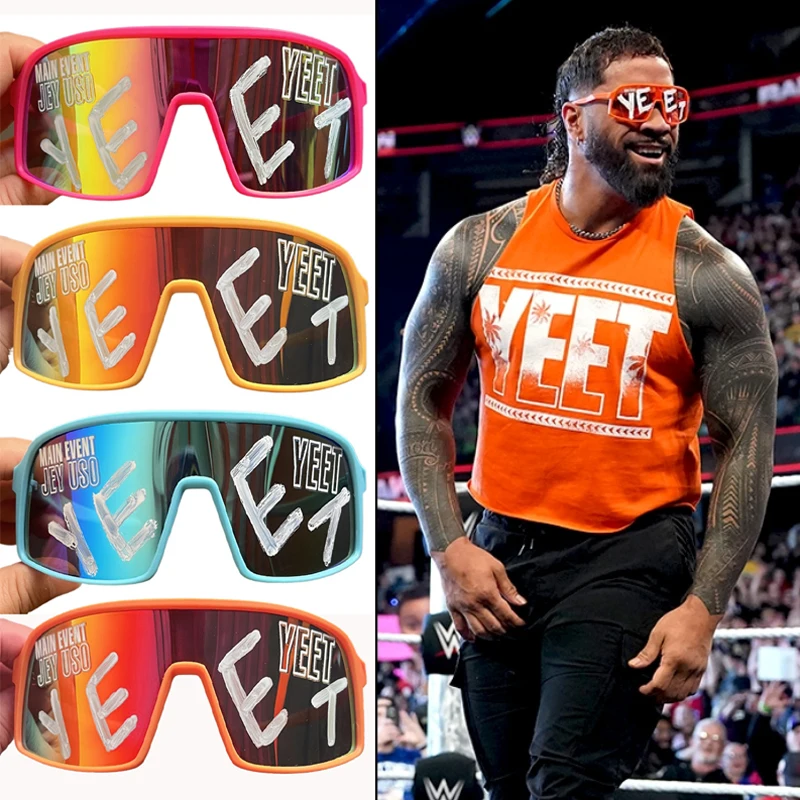 Orange Jey Uso Yeet Sports Shades Sonnenbrille Kinderbrille Bloodline USOS SELTENE gelbe Sonnenbrille