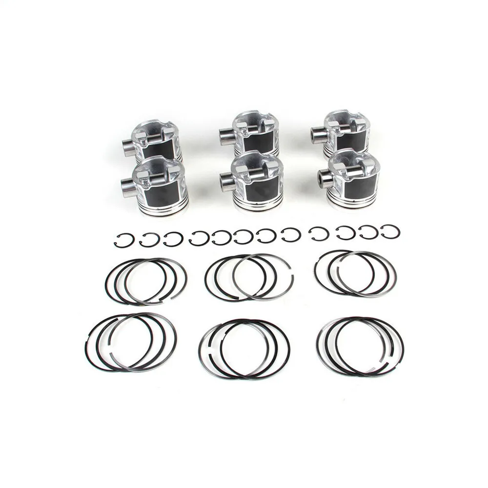 6pcs TDI Diesel Pistons & Rings Set Φ83.01mm Φ30mm 059107065DF 059198151N For Audi A4 A5 A6 A7 A8 Q5 Q7 3.0 VW Touareg Phaeton