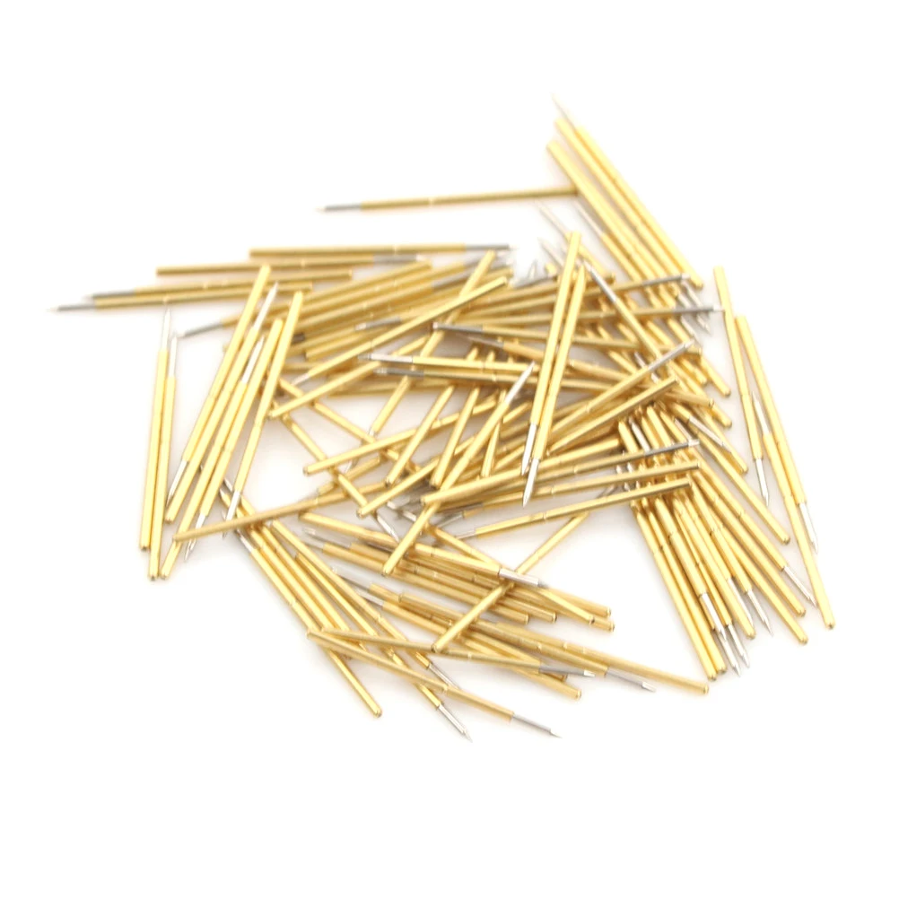 B*Hot Fine  100pcs Length 16mm 75g Spring Pressure Test Probe Pogo Pin P50-B1 Dia 0.68mm