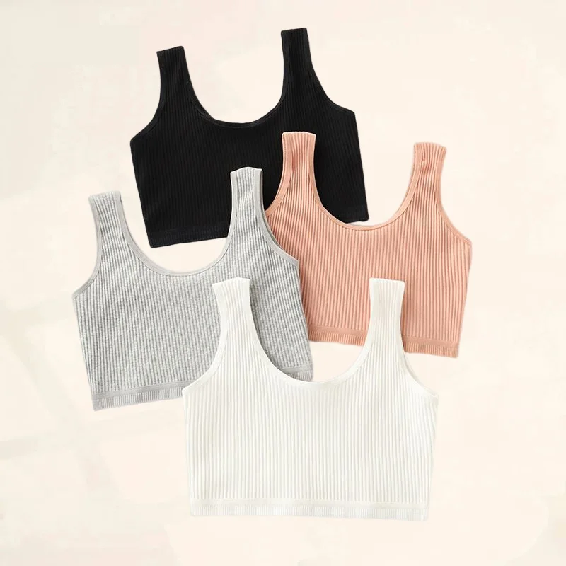 Cotton Training Teenager Girls Bras Kids Clothes Tops Teens Girl Vest Comfort Young Girl Underwear Sport Bras Casual Solid Color