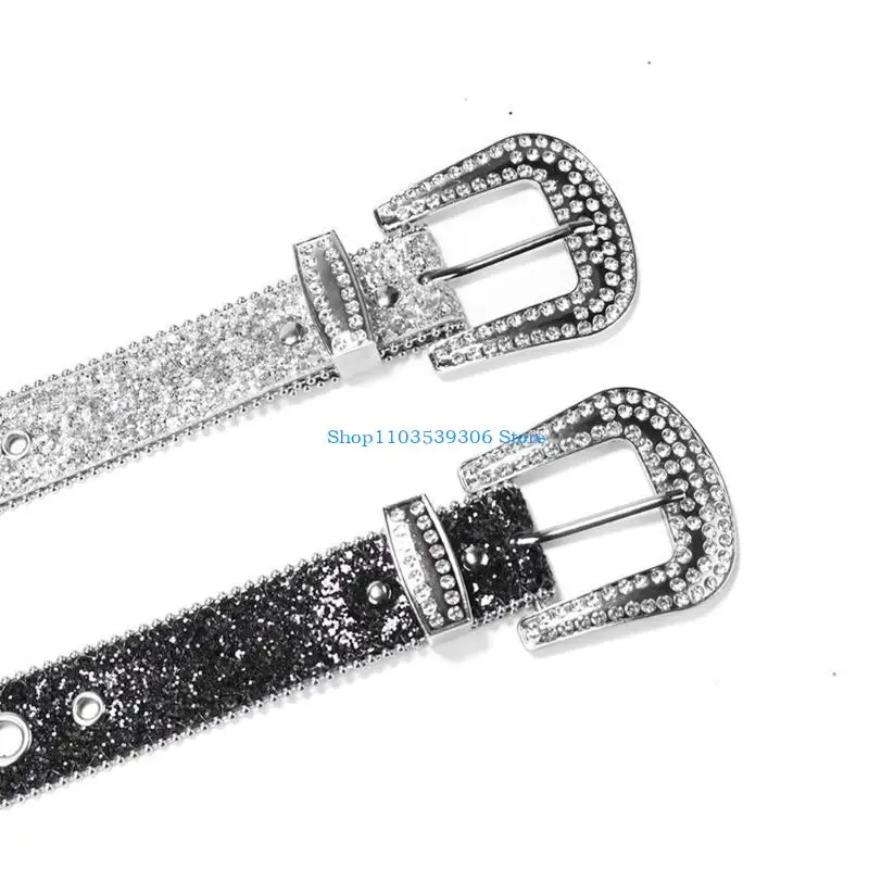 400A النمط الغربي رعاة البقر بلينغ حجر الراين مشبك حزام كامل الترتر حزام للكبار