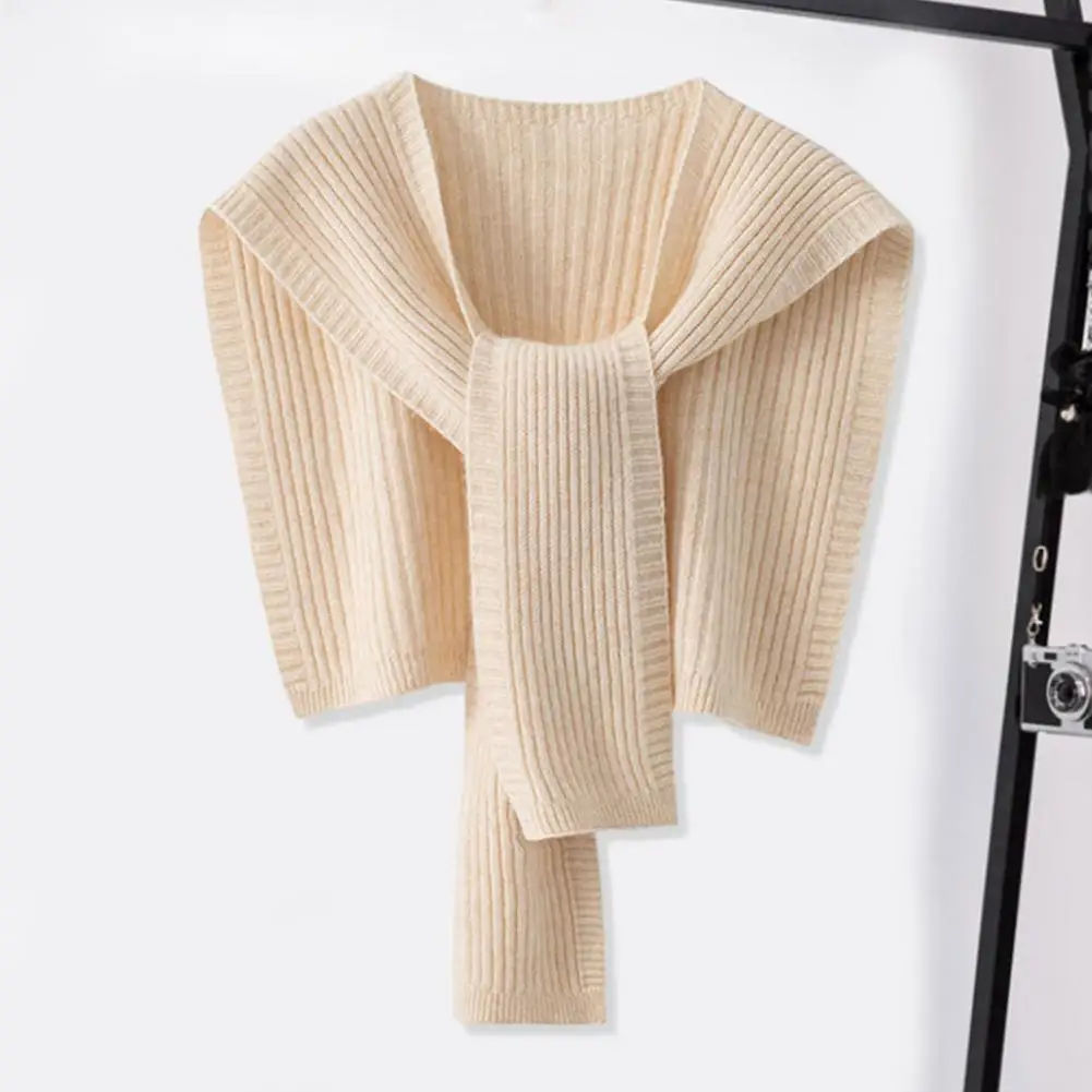 Korean Women Hollow Knitting Cape Knitted Vest Shoulder Scarf Wraps Knitted Shawl Air Conditioning Fake Collar Neck Guard Scarf