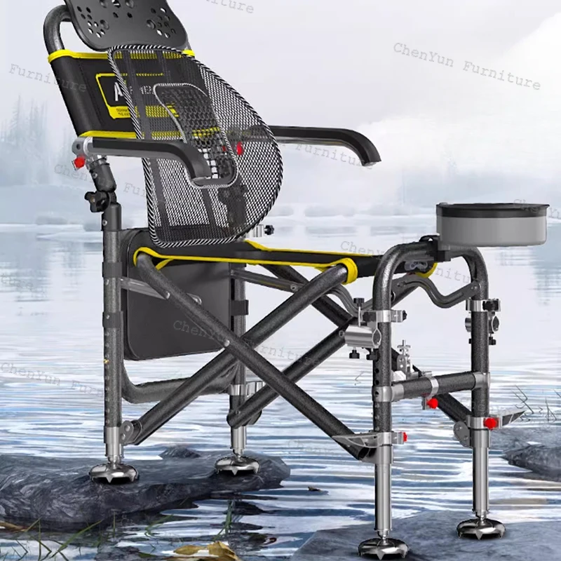 

Fold Portable Fishing Chairs All Terrain Multifunction Backrest Fishing Chairs Bracket Comfort Banco De Pesca Entertainment